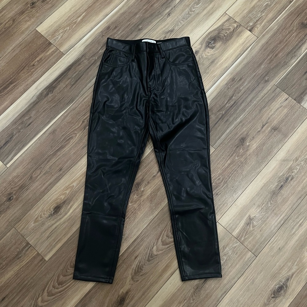Abercrombie & Fitch Black Vegan Leather High-Rise Skinny